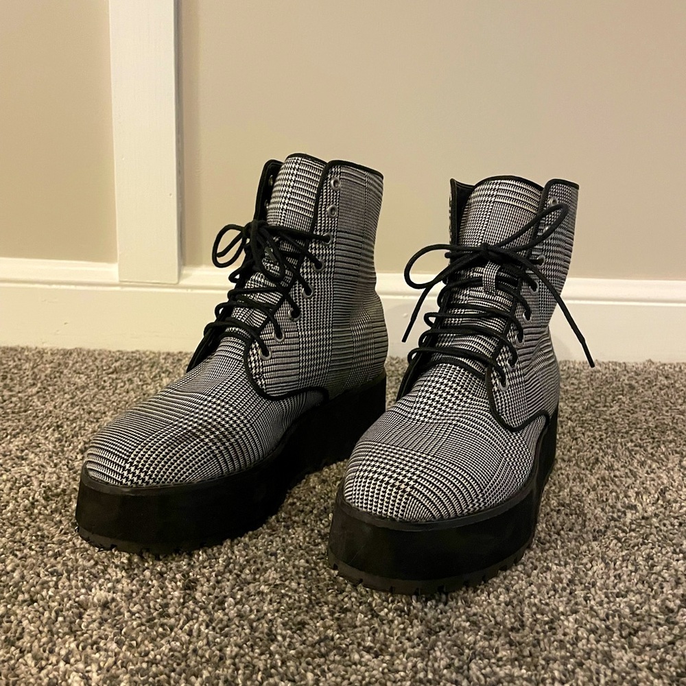 Forever 21 Plaid Platform Boots